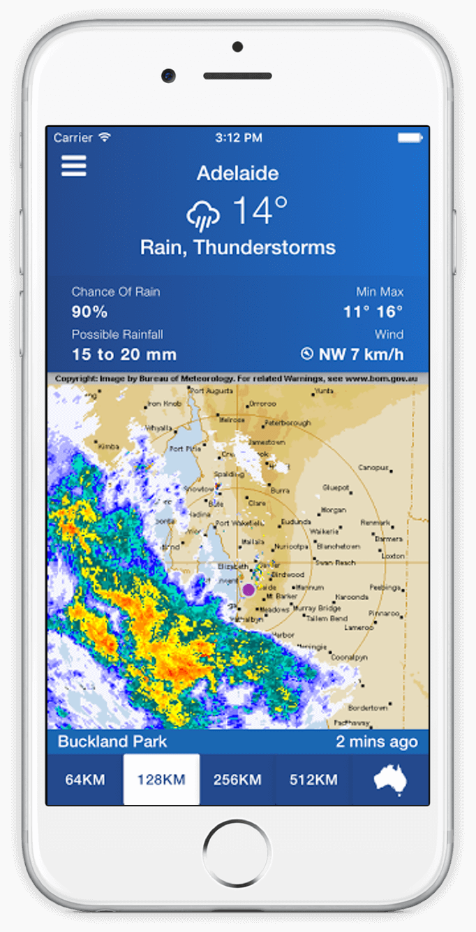 AUS Bom Radar Australian Rain Radar Weather Forecast iOS